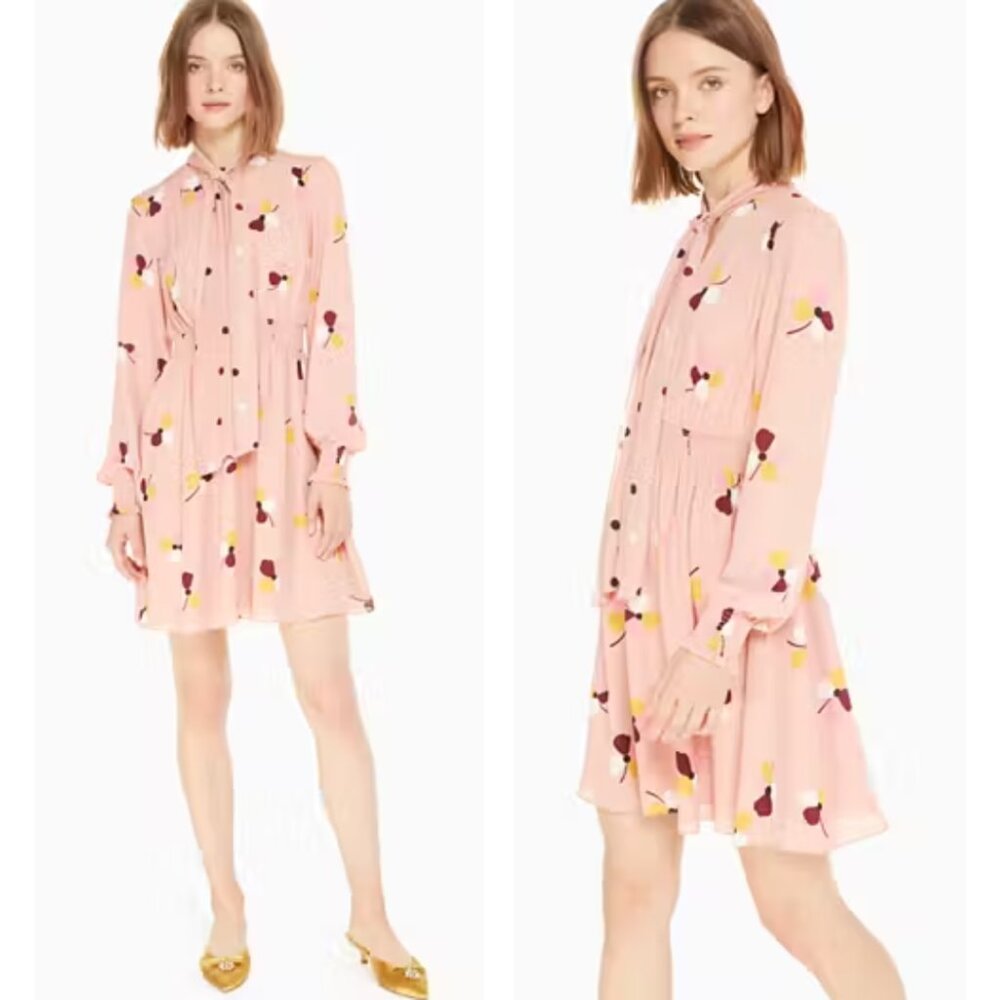 Kate Spade Dusk Buds Pink Dress | Size Small